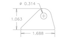 4130 3/16" THK, 5/16" HOLE, 11/16" HT, STRAIGHT CHASSIS TAB - QTY 4